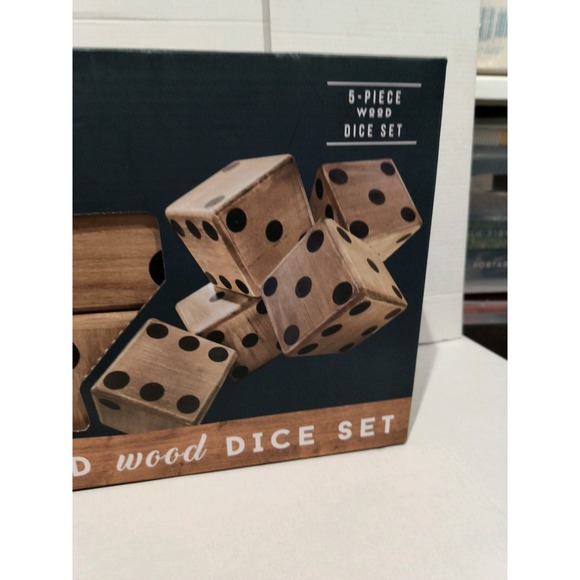 The Original Fun Workshop Big Roller Yard Dice (5 Wooden Dice) New Original Box - Picture 3 of 10